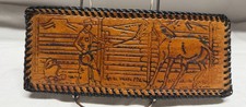 Vtg NOS Leather Hand Tooled Men  s Wallet