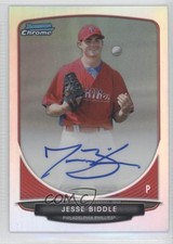 2013 Bowman Chrome Prospects Refractor 161/500 Jesse Biddle #BCP-JBI Auto 0b0