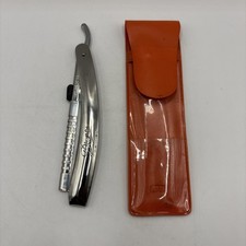 Vintage Diane Stainless Steel Folding Straight Razor Trimmer Japan Vinyl Case