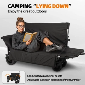 3 en 1 Le Wagon collapsible se convertit en banc, 440lbs Chariot et roue pliables