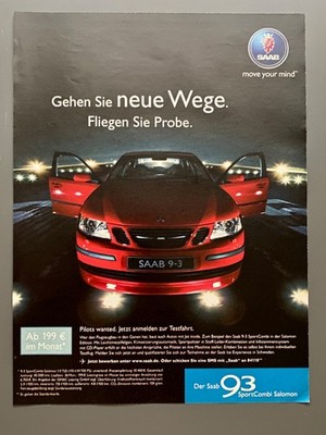Saab 9-3 SportCombi Salomon Fliegen Sie Probe 2006 Vintage Ad Werbung Reklame