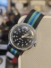 Timex Vintage 1967 Sprite Black Dial Military Style Watch 1158 2468 RUNS AS IS