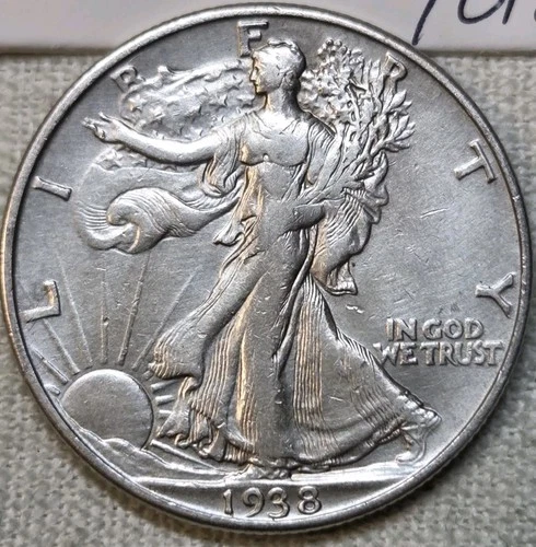 1938 D Walking Liberty Half Dollar XF/AU Details. Semi-Key.  Free Shipping.