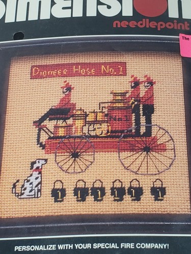 "Manguera Pioneer Dimensions 1986 Needlepoint #1 kit 7096 manguera vagón perro 5""x5" de colección - Imagen 2 de 4
