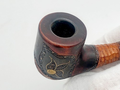 Smoking Pipe with Inlay on Pendant Vintage Smoking Device Collectible Souvenir - Picture 11 of 12