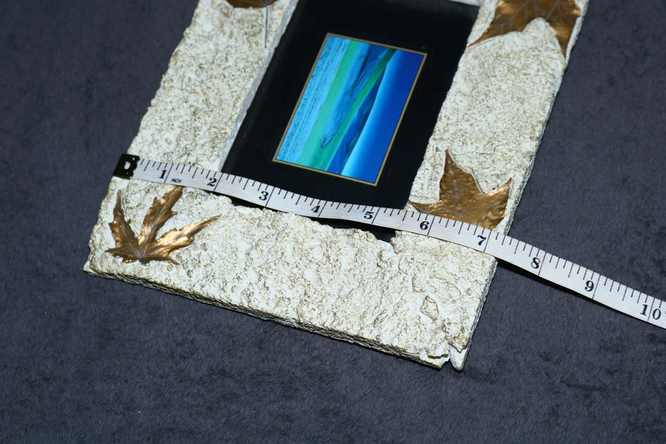 Print Fields Abstract Art beach dune Wall Frame Heavy Cast Maple Leaves WG - Image 4 of 4