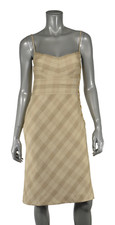 Ralph Lauren Black Label Plaid Linen Mulberry Silk Sundress New $1198
