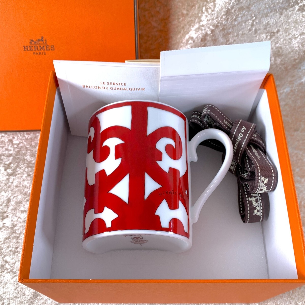 Hermes Mug Cup Balcon du Guadalquivir Red Porcelain
