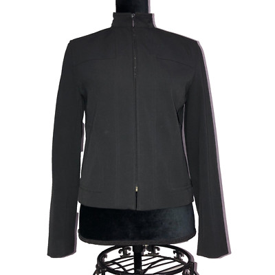 The Limited Stretch Women's Jacket Full Zip Mock Collar Black XS Lined Mock Neck