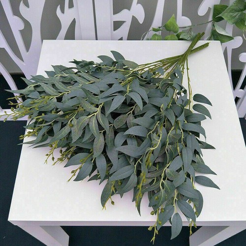 Artificial Fake Leaf Plant Eucalyptus Silk Flower Wreath Garden Home Decoration - Picture 13 of 21