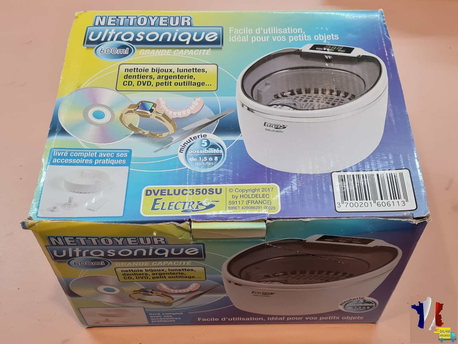 Nettoyeur à Ultrasons 600 ML Electris UC350SU contre calcaire et saleté