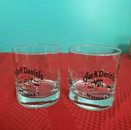 Jack Daniels Old No. 7 Whiskey Rocks Drinking Glass Set Of 2 Lowball