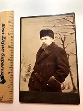 Rockland, ME. Sam Hood, ID'd, Wearing Beaver Hat, c1880s, Cabinet Photo, #CP567