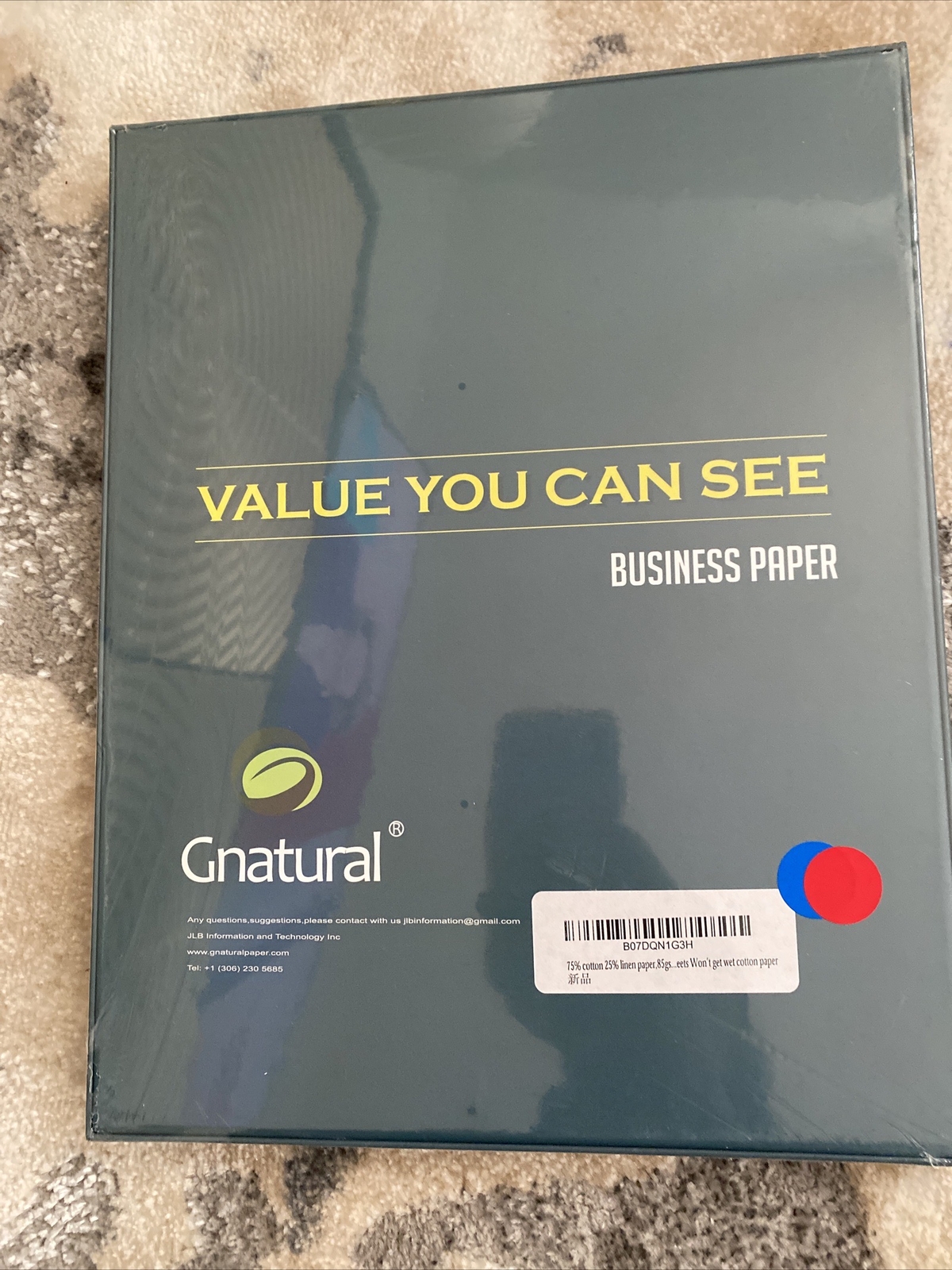 75 Cotton 25 Linen Paper, 85gsm Inkjet Printing 8.5"x11" White Sealed