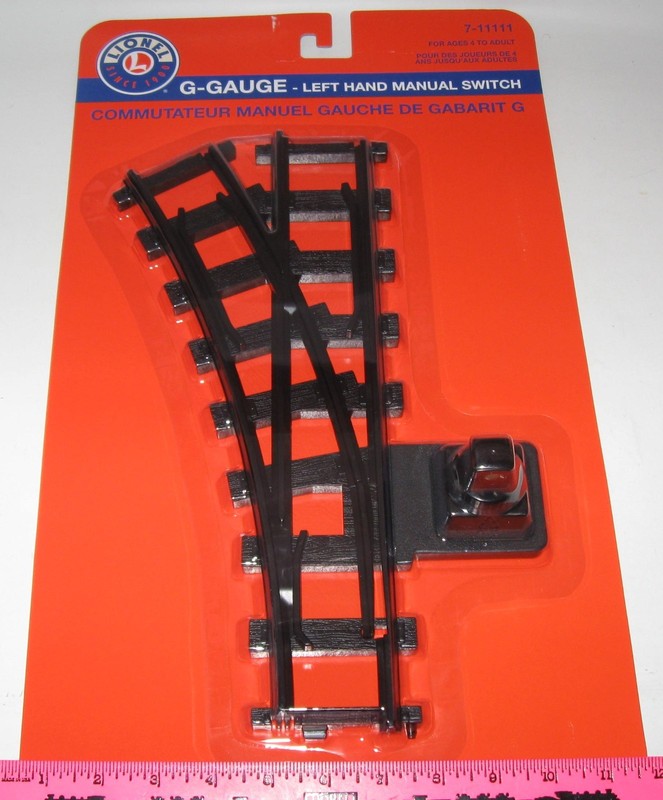 Lionel new 7-11111 G-gauge left hand manual switch *brand new 2014 catalog*