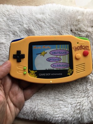 Backlit Ips Nintendo Gameboy Advance Pokemon Console Gba Yellow Blue Cartridge Ebay