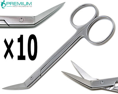 10 Pcs Kelly Angled Scissors 7'' Surgical Orthodontics Dental Instruments