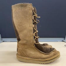 UGG Australia Youth Girls 1 Whitley Chestnut Suede Tall Lace-Up Boots 5278