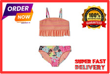 Wonder Nation Girls Size XL Printed Ruffle Bikini Swimsuit With Upf 50 --A33--