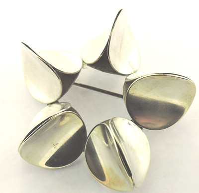 ANTON MICHELSEN/ DENMARK - STERLING SILVER MODERN DESIGN PIN BROOCH DENMARK