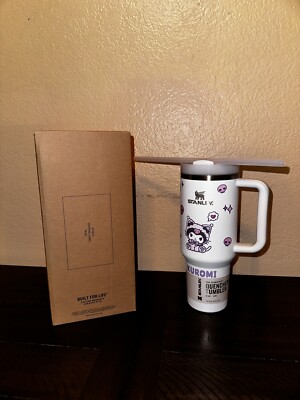 New Stanley Quencher 40oz Tumbler - White Kuromi | Sanrio and Friends Custom