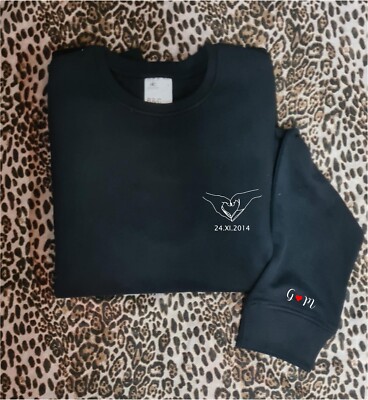 Felpa uomo con stampa personalizzata Data e iniziali idea regalo