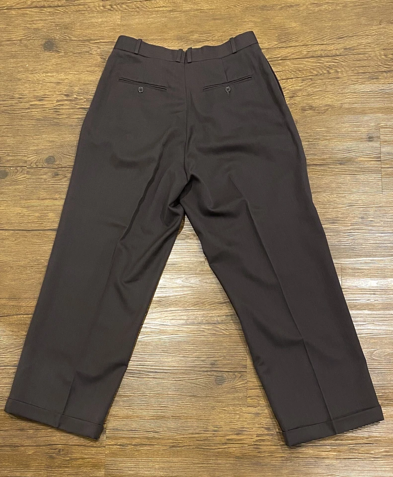Pantalones de vestir Bachrach vintage de lana para hombre marrón cintura 32 y longitud 41 Foto 2 de 4