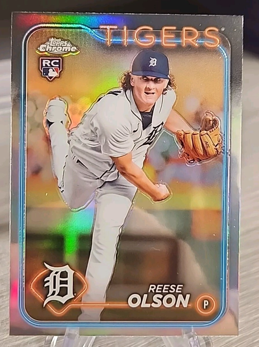 Reese Olson 2024 Topps Chrome Refractor Rookie #40 Detroit Tigers RC