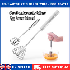 Semi-Automatic Egg Whisk Hand Push Egg Beater Stainless Steel Blender Mixer