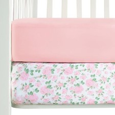 Stretchy Crib Sheets Girl 2 Pack Baby Crib Sheets Fitted for Standard Crib an...