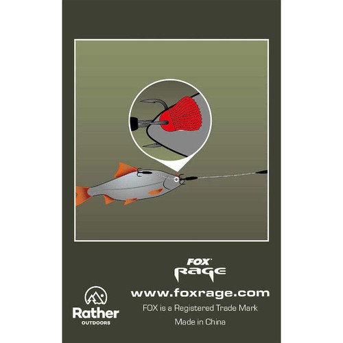 Fox Rage Predator Red Bait Fins NEW FAC104 Pike Predator Treble Hook Bait Fins - Picture 2 of 3