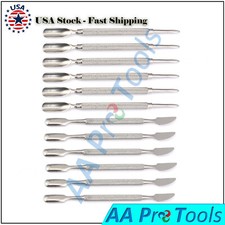 Lot of 12 Stainless Steel Nail Art Manicure Cuticle Spoon Pusher Remover Tools