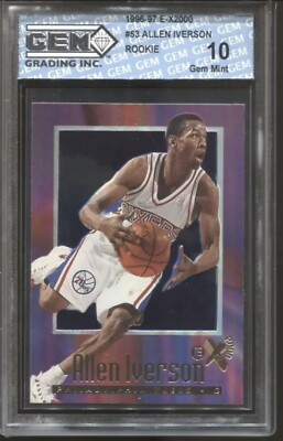 1996 Skybox EX-2000 #53 Allen Iverson RC Rookie Card GEM 1996 Skybox EX-2000 #53 Allen Iverson RC Rookie Card GEM