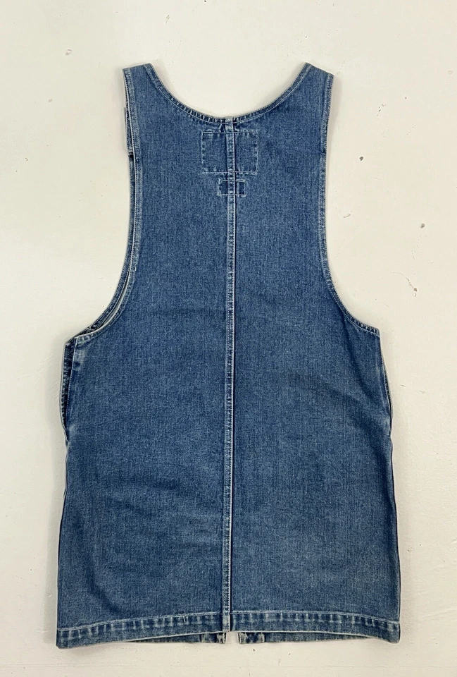 Vestido Falda Denim Jeans Hidráulicos Vintage Cremallera Completa Frontal Azul Para Mujer L Foto 2 de 4