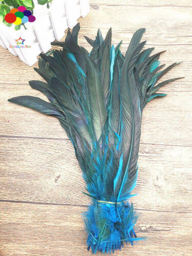 100 Stck. 12-14 Zoll/30-35 cm natürlicher Hahn Hühnerschwanzfedern zum Selbermachen Karneval Handwerk - Bild 3 von 22