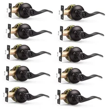  Privacy Door Levers Interior Keyless Handles Lock 10 Pack Oil Rubbed Bronze