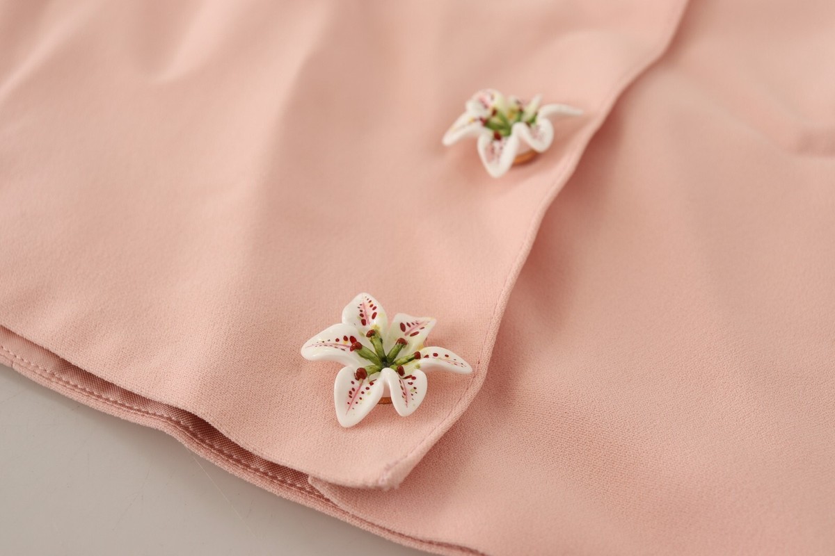 DOLCE & GABBANA Kids Skirt Light Pink Lily Button