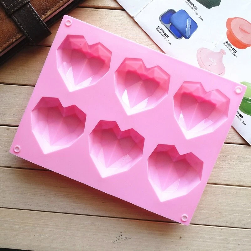 OEM 6 in 1 Heart Shape Silicone Mold For Baking Mousse Cake DIY Silicone  Molds