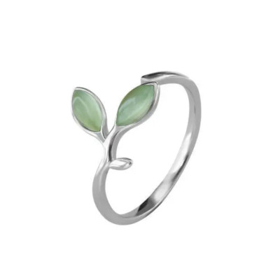 Ring mit kleinem Blatt-minimalistisch, fein, elegant, verstellbar-Fingerring mit