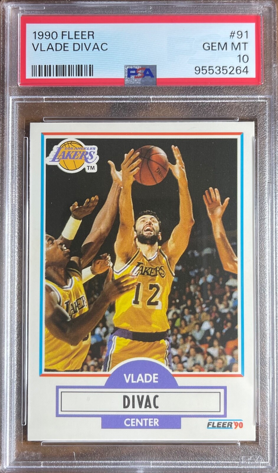 1990 Fleer Vlade Divac PSA 10 GEM/MT! Freshly Graded #91
