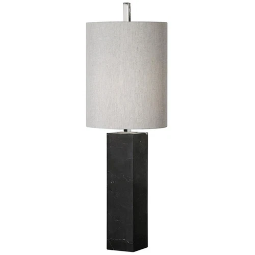 Uttermost Delaney Contemporary Iron and Marble Table Lamp in Black/Brown/Nickel - Picture 3 of 4