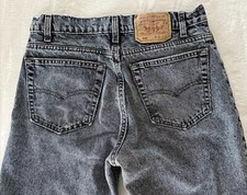 VTG Levis 550 Jeans Men 32x32 Tapered Black Blue Acid Wash Actual 31x31 USA Made