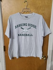 Reebok Vintage Tee, Basking Ridge Baseball, Gray, Single Stitch Made In USA, XL