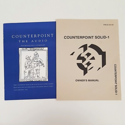 Original Counterpoint Solid 1 Amplifier - Manual (Vintage)
