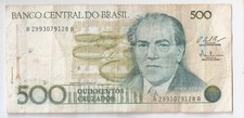 Brazil 500 Cruzados  ND (1987) sign. 25 H. Villa- Lobos