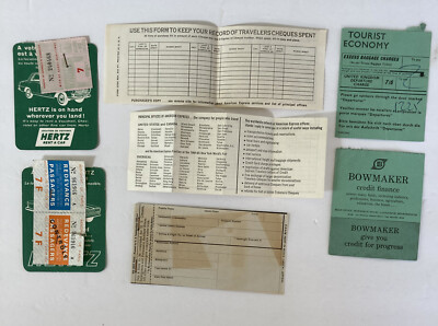 Air France のブックマッチ Vtg Air France Passenger Ticket 1965 Airlines booklet jacket