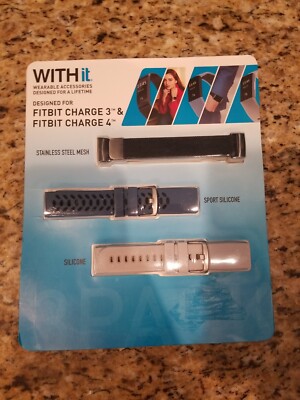 WITHit 3-Pack Replacement Band Compatible with Fitbit Charge 3 & 4 *NEW ...
