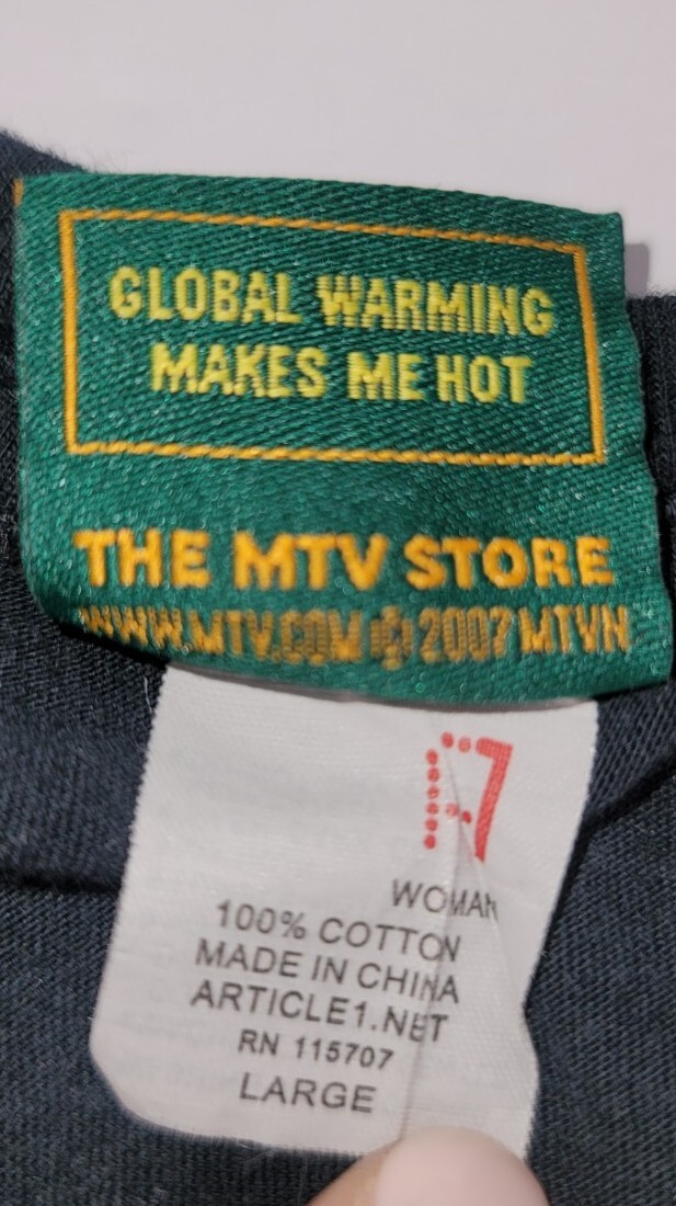 MTV Logo 2007 T-Shirt Tee The MTV Store Size Womens or Youth Large