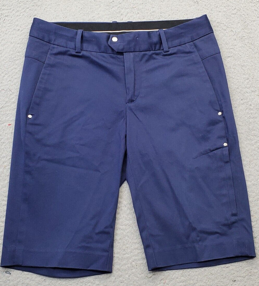 Ralph Lauren RLX Golf Shorts Womens Size 2 Blue Cotton Slash Pockets Low Waist