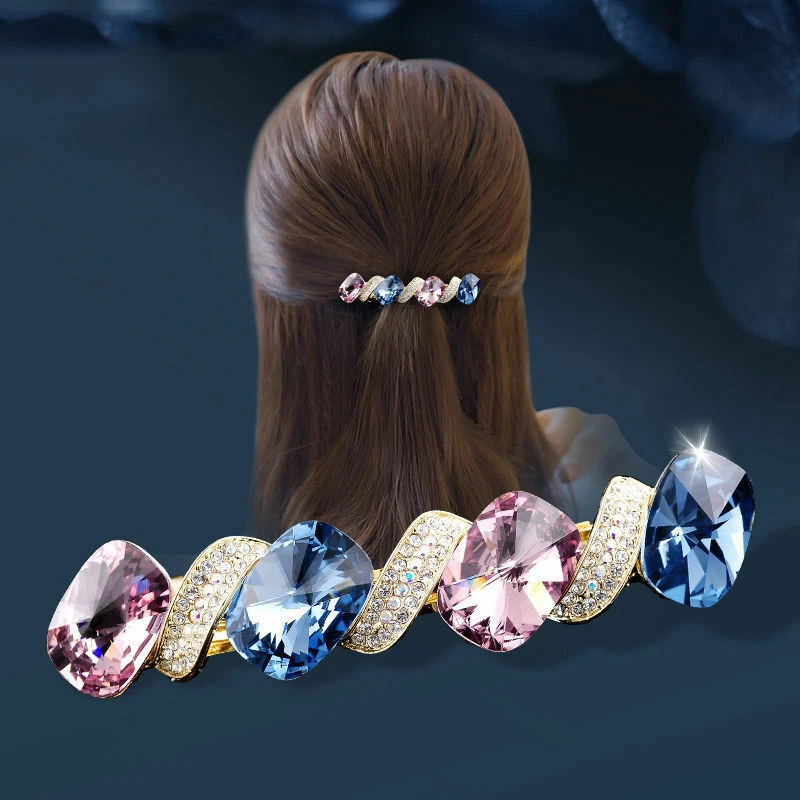 Fashion Women Girl Bling Crystal Rhinestone Hair Clip Barrette Hairpin Clips - Image 3 of 4
